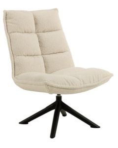 Flow lepotuoli pyörivä, vaalea teddykangas