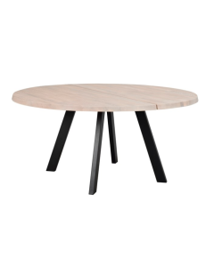 Rowico Fred Ruokapöytä, valkopesty tammi/musta