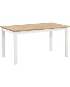 Halla tammipöytä 140x80 cm, tammi-valkoinen