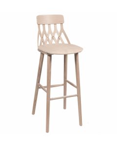 Hans K Y5-baarituoli, 78cm valkoöljytty tammi