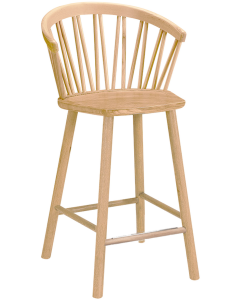 Hans K ZigZag baari nojatuoli 63cm, valkoöljytty tammi