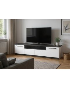 Havi TV-taso 180cm 2-ovella ja lasilaatikoilla, eri värejä