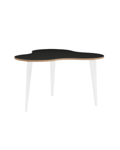 Hiipakka Luna sohvapöytä musta/tammireuna, valkoiset puujalat