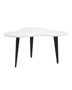 Hiipakka Luna sohvapöytä valkoinen, mustat puujalat