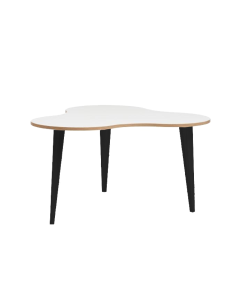 Hiipakka Luna sohvapöytä valk/tammireuna, mustat puujalat