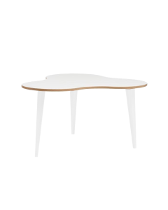 Hiipakka Luna sohvapöytä valk/tammireuna, valkoiset puujalat