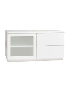 Hiipakka Anton tv-taso 100cm, lasiovi+laatikot