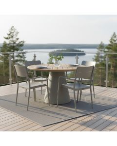 Hugo pyöreä terassipöytä + 4 Togo tuolia