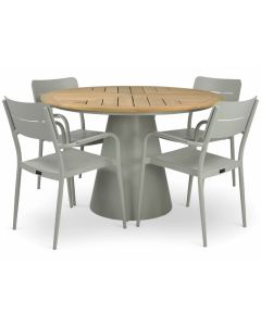 Hugo pyöreä terassipöytä + 4 Togo tuolia