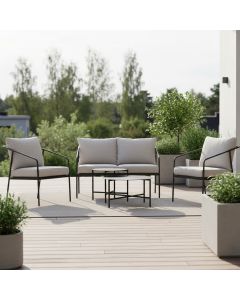Hygge terassisetti sohva + nojatuolit + pöydät