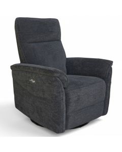 Iisa sähkömekanismituoli, tummanharmaa kangas