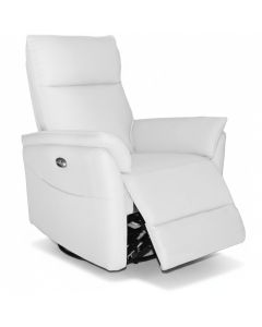 Iisa sähkömekanismituoli, valkoinen nahka