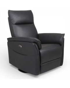 Iisa sähkömekanismituoli, musta nahka