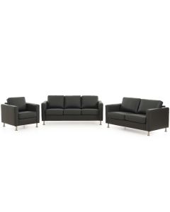 Neiser Inspira 3+2+1 nahkasohvakalusto, musta tai valkoinen