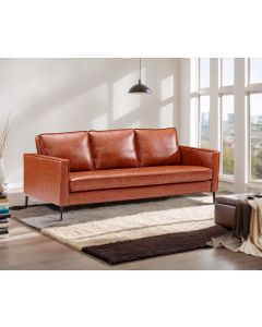 Jason 3-ist nahkasohva, vintage ruskea