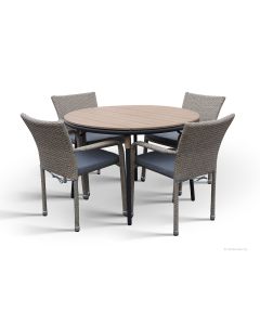 Juno pyöreä terassipöytä + 4kpl Apollo tuoleja, eri värejä