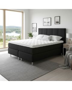 Komia 160x200 cm jenkkisänky + sängynpääty, tummanharmaa