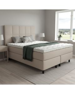 Komia 160x200 cm jenkkisänky + sängynpääty, taupe