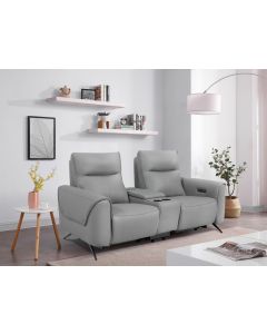 Detroit kotiteatterisohva, harmaa nahka