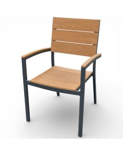 Krabi terassituoli, harmaa + puunväri