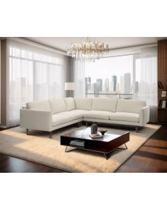 Neiser Lario kulmasohva 266x266cm, valkoista nahkaa
