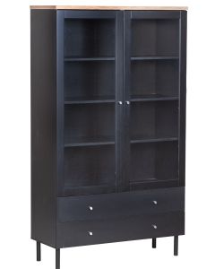 Lehto vitriini 101cm, musta/tammi