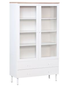 Lehto vitriini 101cm, valkoinen/tammi