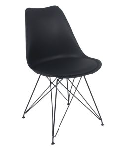 Lido kuppituoli metallijaloilla, musta