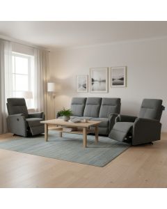 Liverpool 3+1+1 sohvakalusto tummanharmaa sähkömekanismit