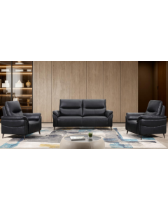 Livorno sohvakalusto 3+1+1, musta nahka