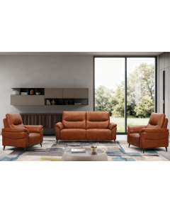 Livorno sohvakalusto 3+1+1, ruskea nahka