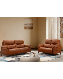 Livorno sohvakalusto 3+2, ruskea nahka