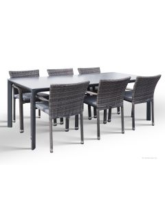 Milano pöytä + 6 Apollo tuolia ulkokäyttöön, eri värejä