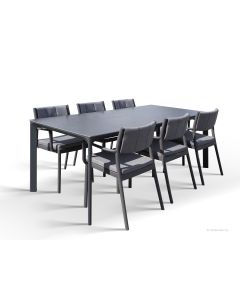 Milano pöytä + 6 Nicole tuolia ulkokäyttöön