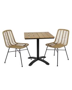 Mocca pöytä 70 x 70 cm + 2 Mikado tuolia, eri värejä