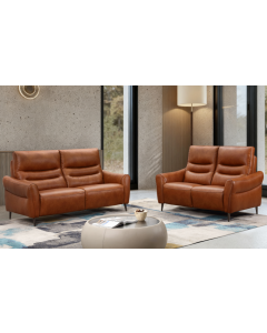 Modena sohvakalusto 3+2, ruskea nahka