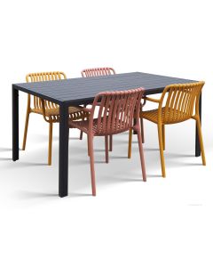 Moonlight terassipöytä + 4kpl Brandon tuoleja, eri värejä