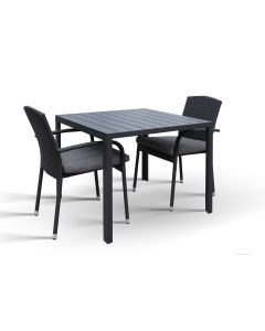 Moonlight 90x90 terassipöytä + tuolit