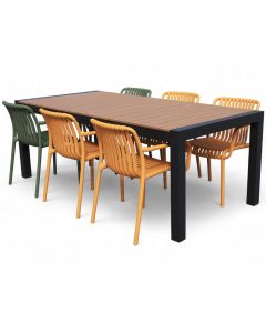 Moonlight jatkopöytä + Brandon tuolit ulos