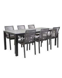 Moonlight terassipöytä + 6 Malin tuolia