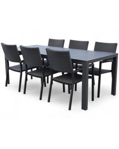 Moonlight terassipöytä + 6 Samba tuolia