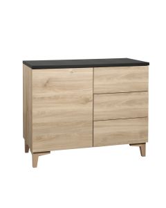 Hiipakka Niklas lipasto 100 cm, ovi + 3 laatikkoa