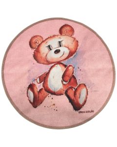 Nalle Karhu pinkki -matto, pyöreä 120 cm