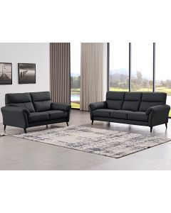 Napoli sohvakalusto 3+2, musta nahka