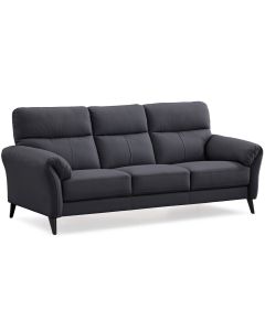 Napoli 3-ist nahkasohva, musta