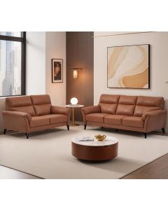 Napoli sohvakalusto 3+2, ruskea nahka