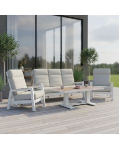 Nauvo sohvaryhmä ulkokäyttöön mekanismeillä, vaalea