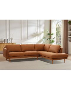 Neiser Lario avokulmasohva, konjakin ruskea