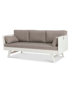 Notte vuodesohva käsinojilla, valkoinen