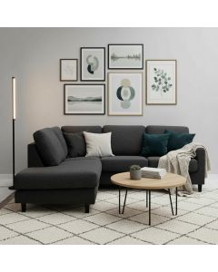 Unico Oliver avokulmasohva, tummanharmaa